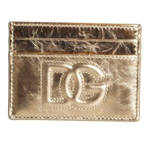 DOLCE & GABBANA Embossed-Logo Metallic-Effect Wallet